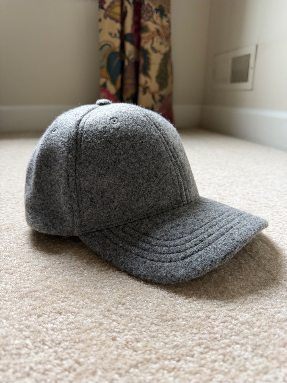 Fuzzy Gray Baseball Cap